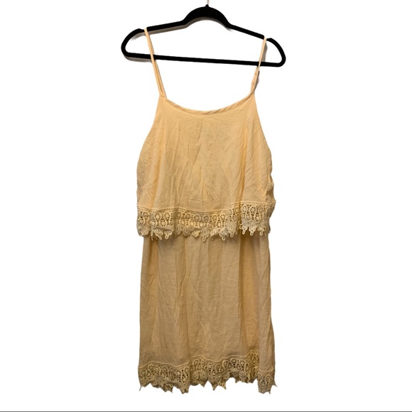 Mlle Gabrielle Dresses & Skirts - 2X Mlle Gabrielle yellow ruffled tiered dress